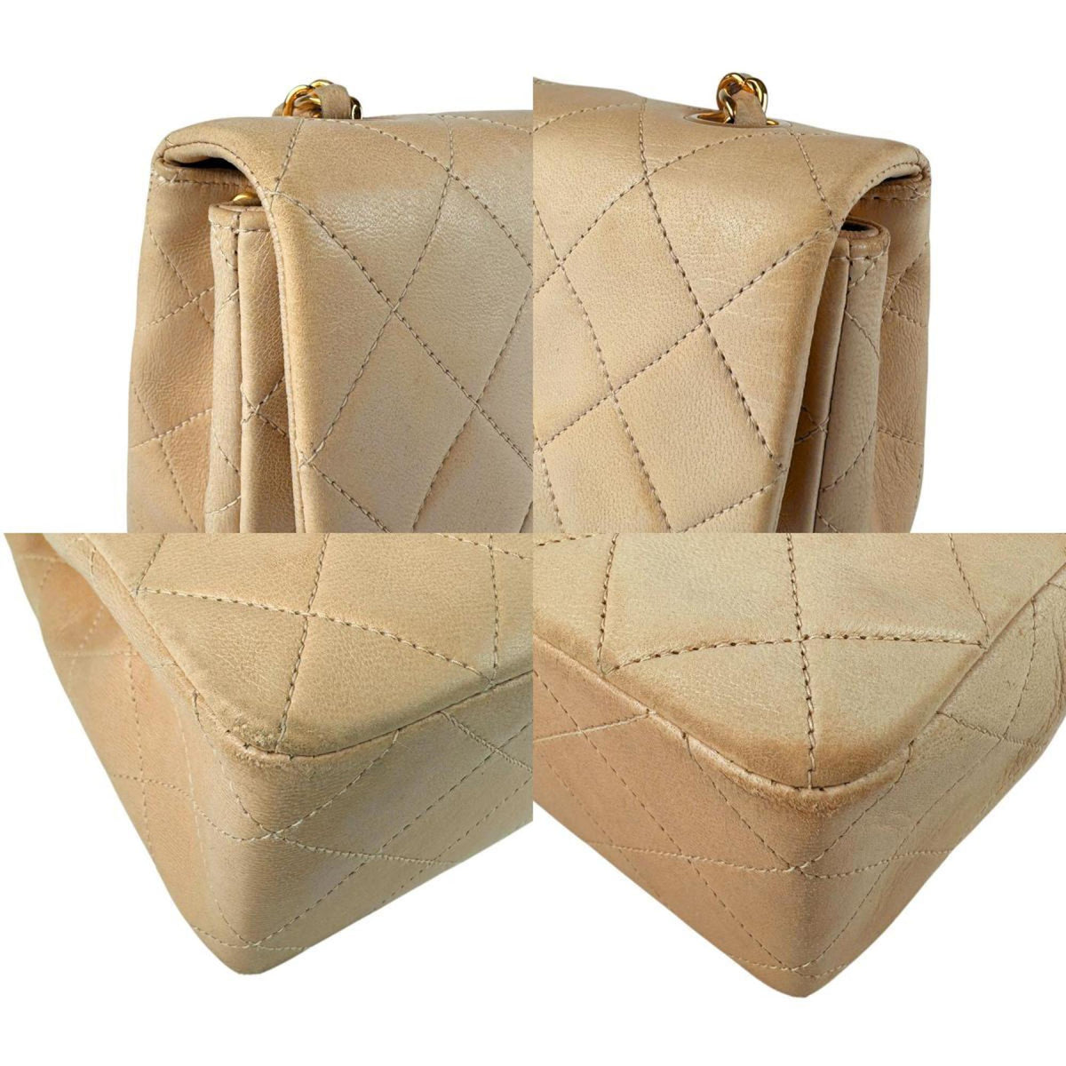 Vintage Square Classic Flap Bag Quilted Lambskin Small