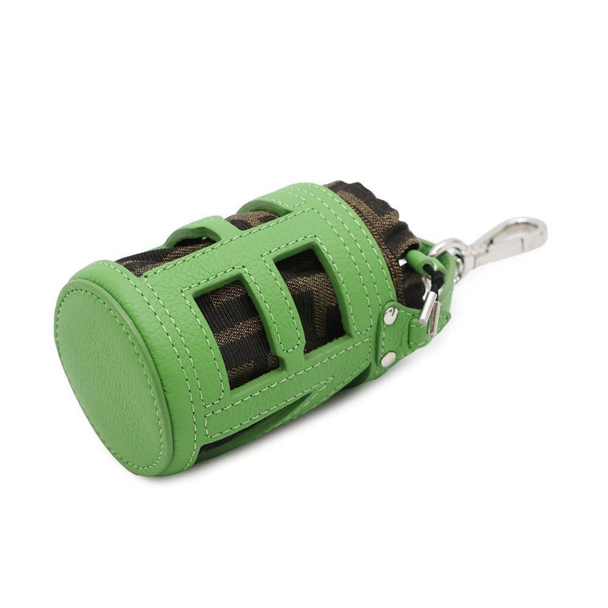 Charm Canvas and Leather Green Handbag Charm