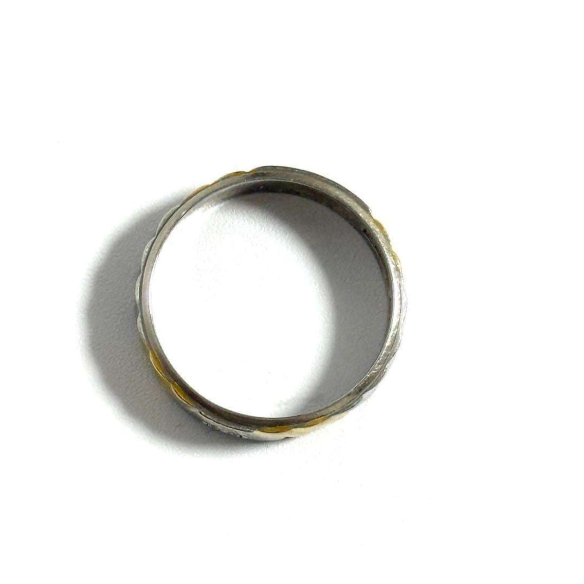 Triomphe Band Ring Platinum and 18K Yellow Gold
