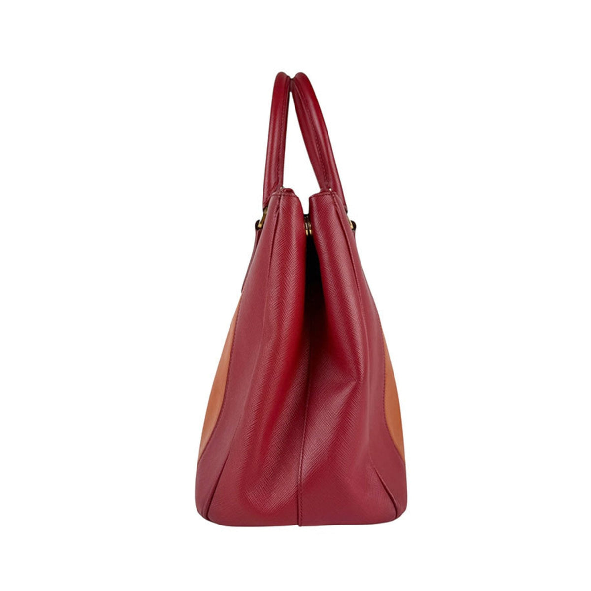 Bicolor Double Zip Lux Tote Saffiano Leather Medium