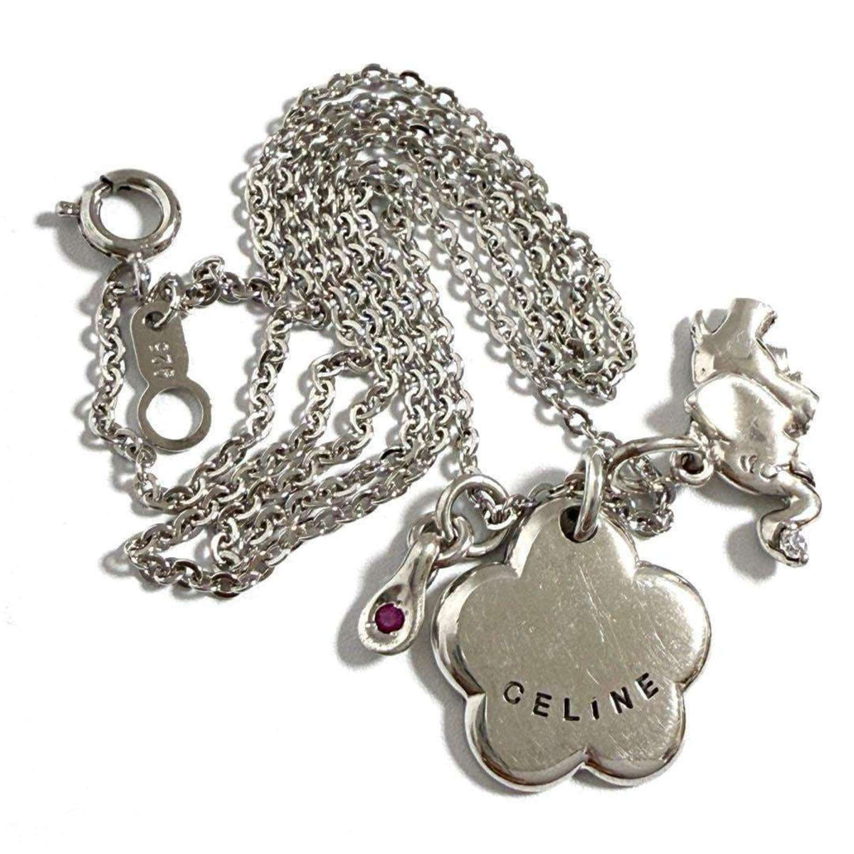 Pendant Necklace Sterling Silver with Ruby