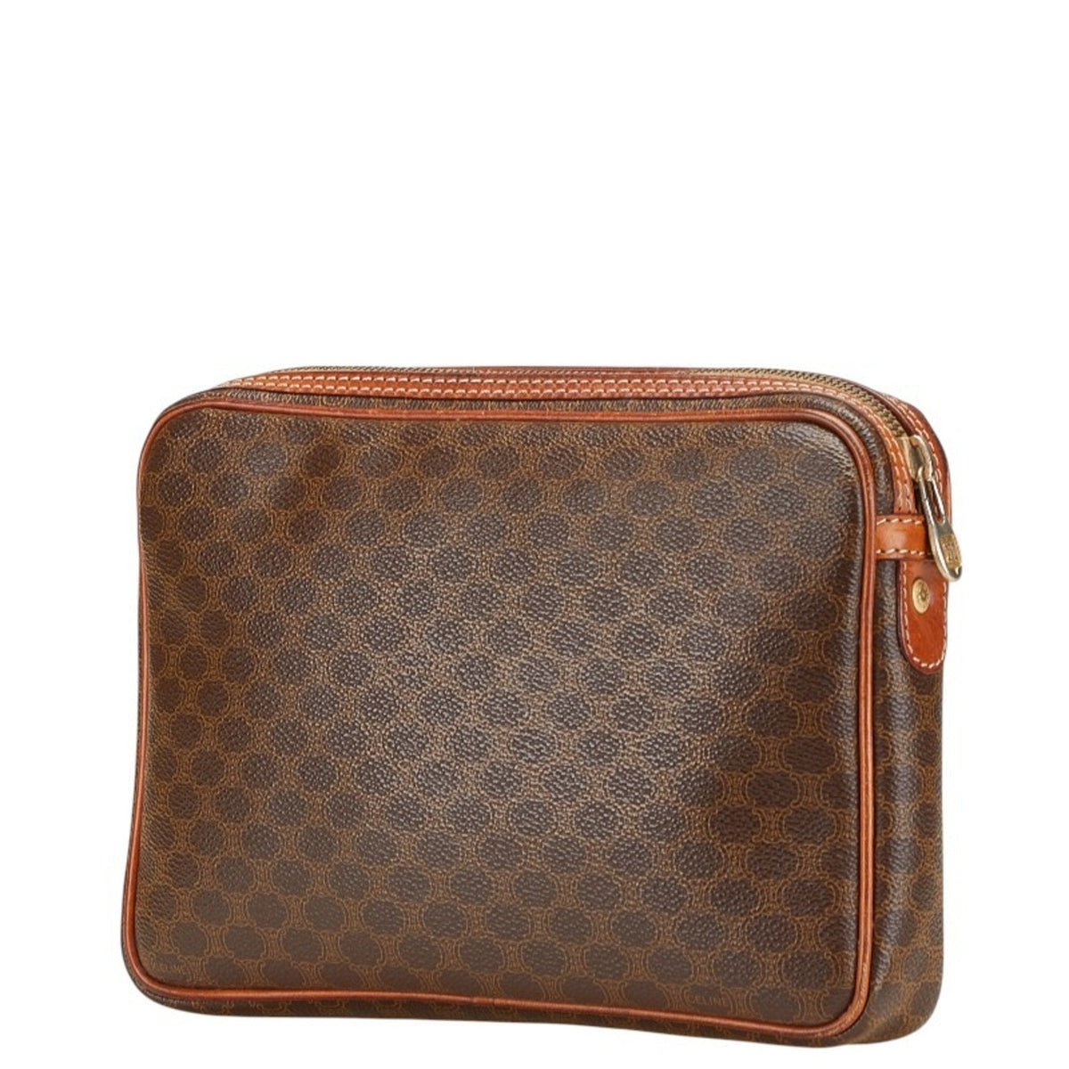 Vintage Saddle Flap Shoulder Bag Macadam Coated Canvas Small