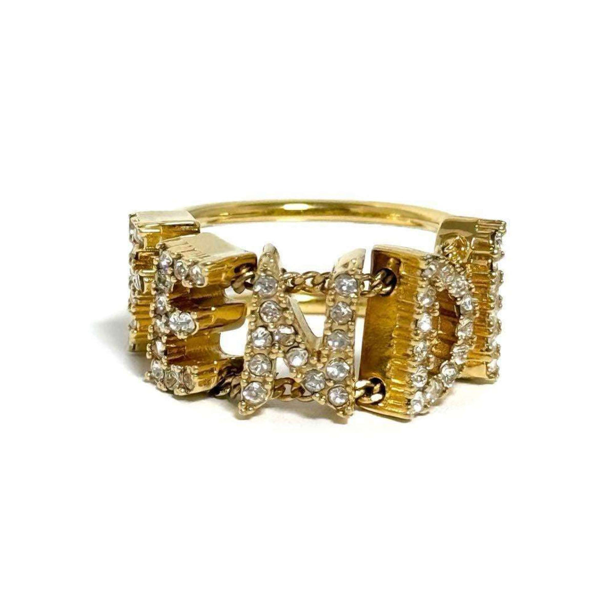 Wide Ring Metal and Rhinestone