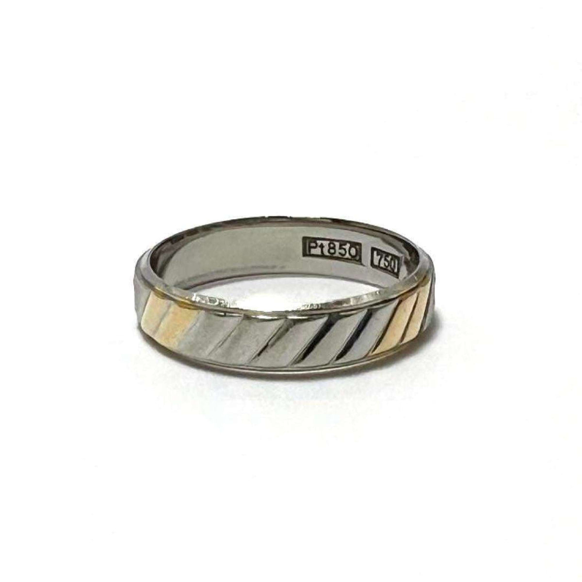 Band Ring Platinum and 18K Yellow Gold