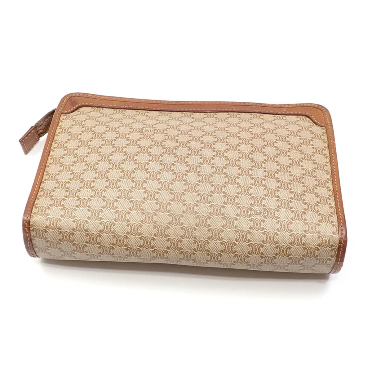 Vintage Saddle Flap Shoulder Bag Macadam Coated Canvas Small