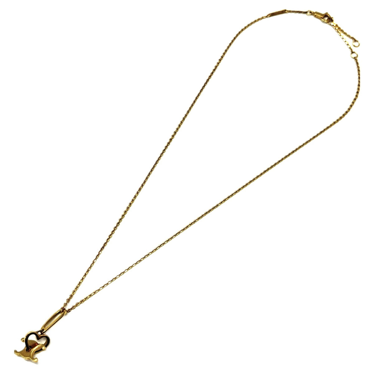 Triomphe Heart Motif Pendant Necklace Gold