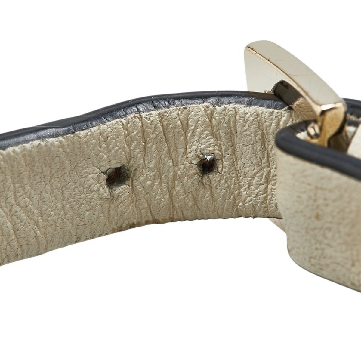 Rockstud Bracelet Leather White and Gold