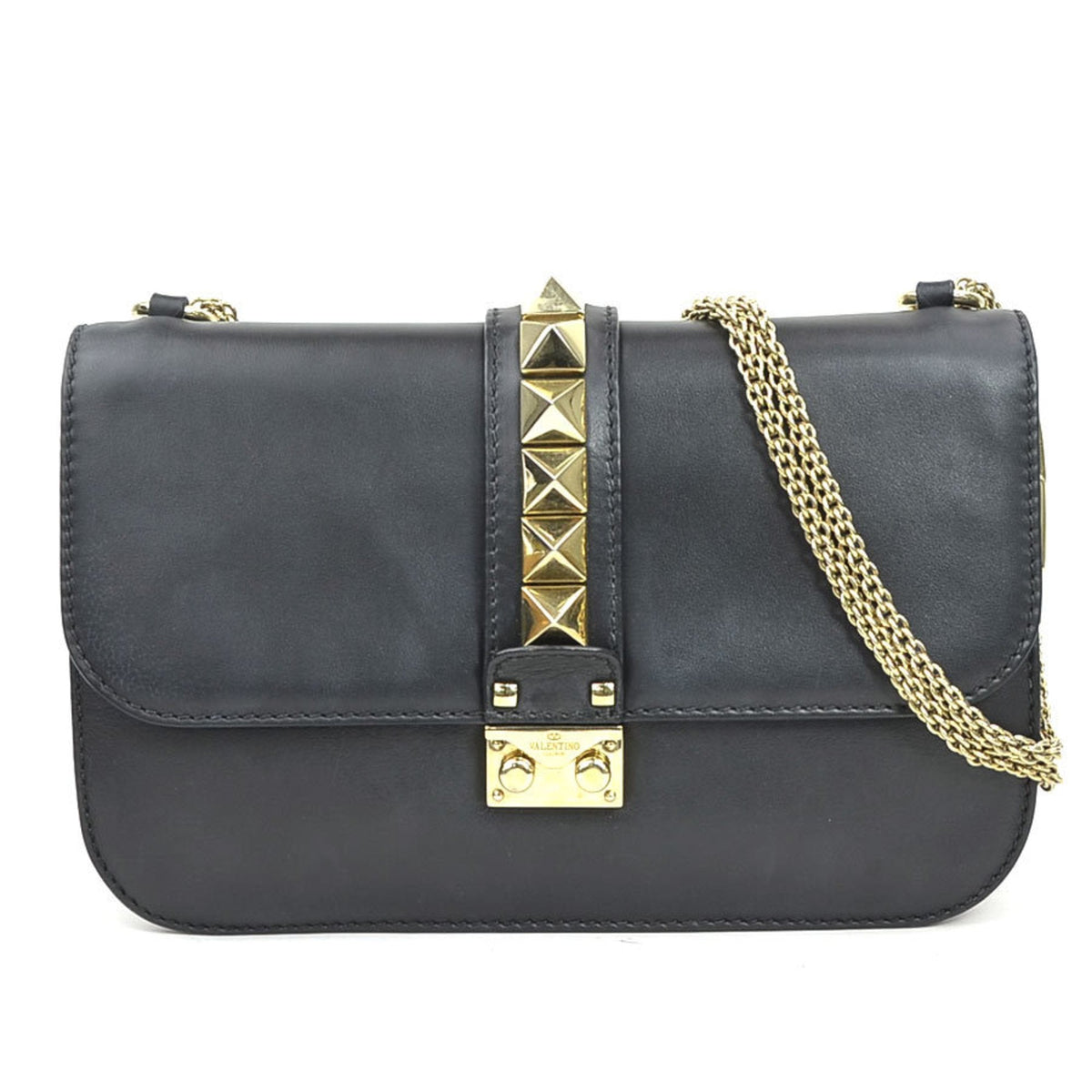 Glam Lock Shoulder Bag Leather Medium