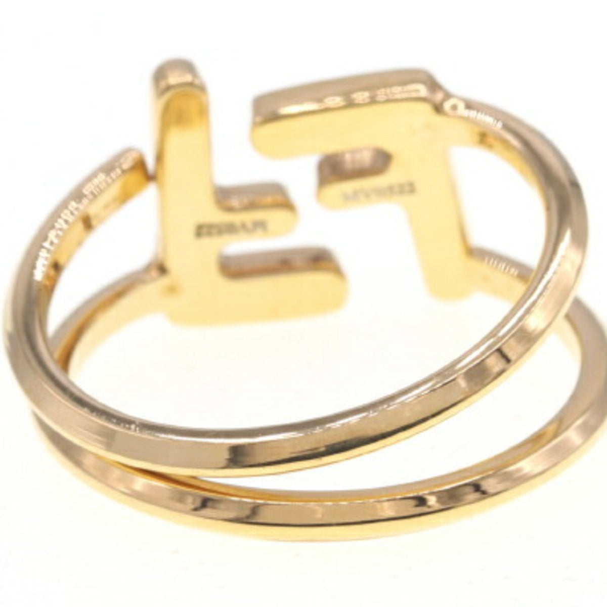 FF Double Band Ring Gold Metal