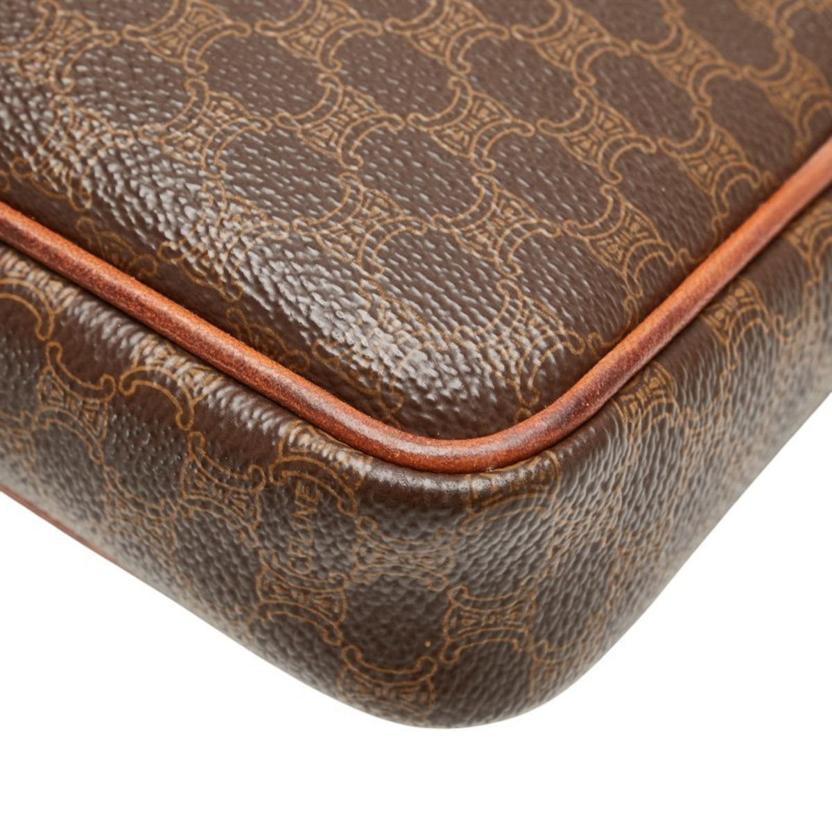 Vintage Saddle Flap Shoulder Bag Macadam Coated Canvas Small