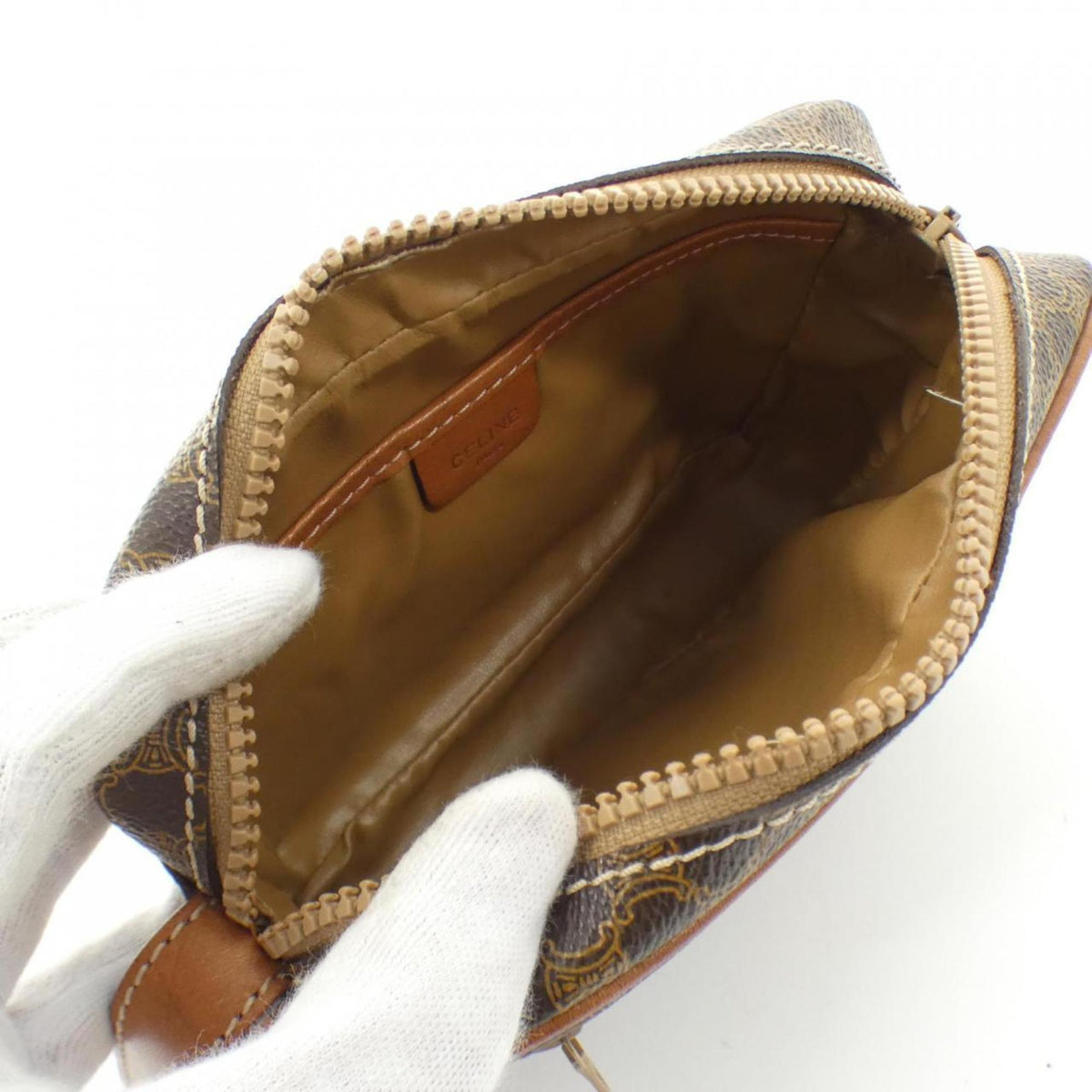 Vintage Saddle Flap Shoulder Bag Macadam Coated Canvas Small
