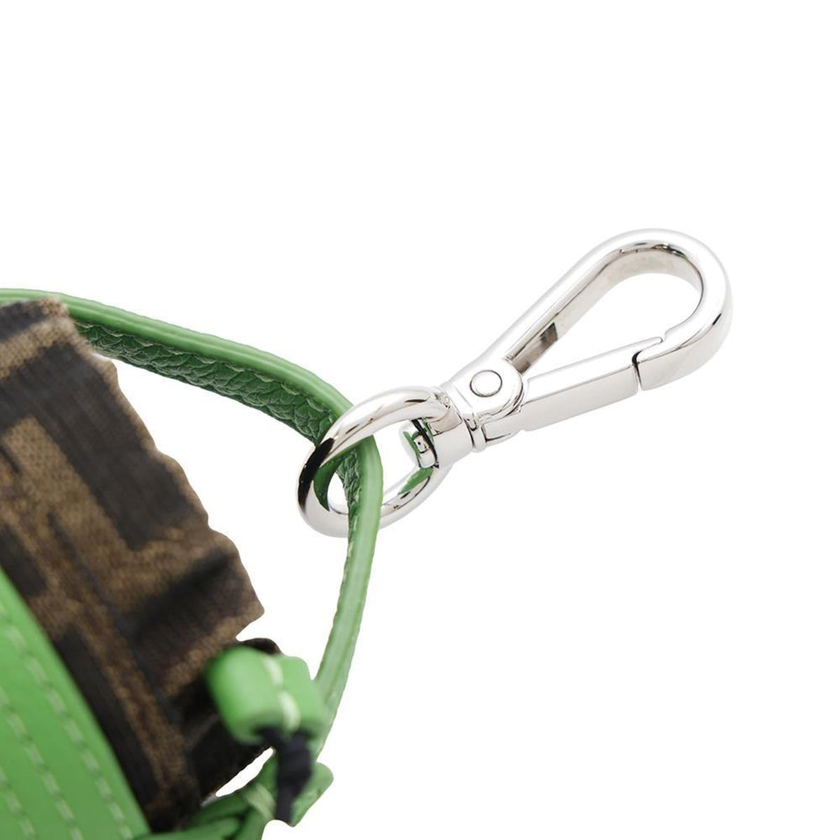 Charm Canvas and Leather Green Handbag Charm