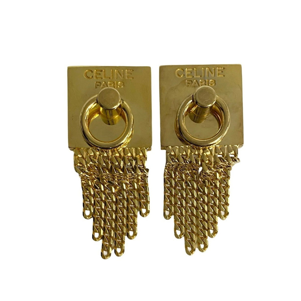 Earrings Logo Gold-Tone Metal