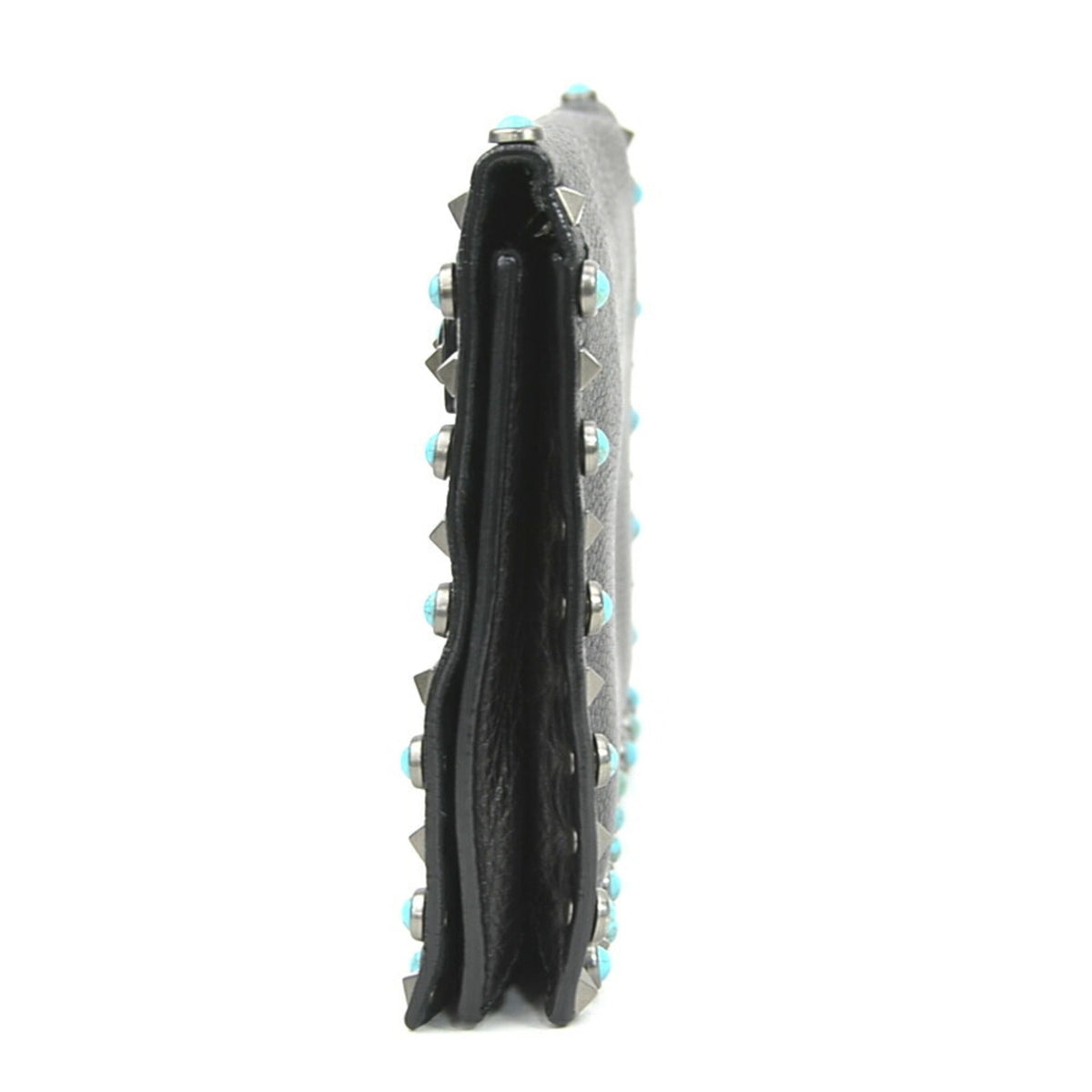 Rolling Rockstud Flap Clutch Leather with Cabochons Medium