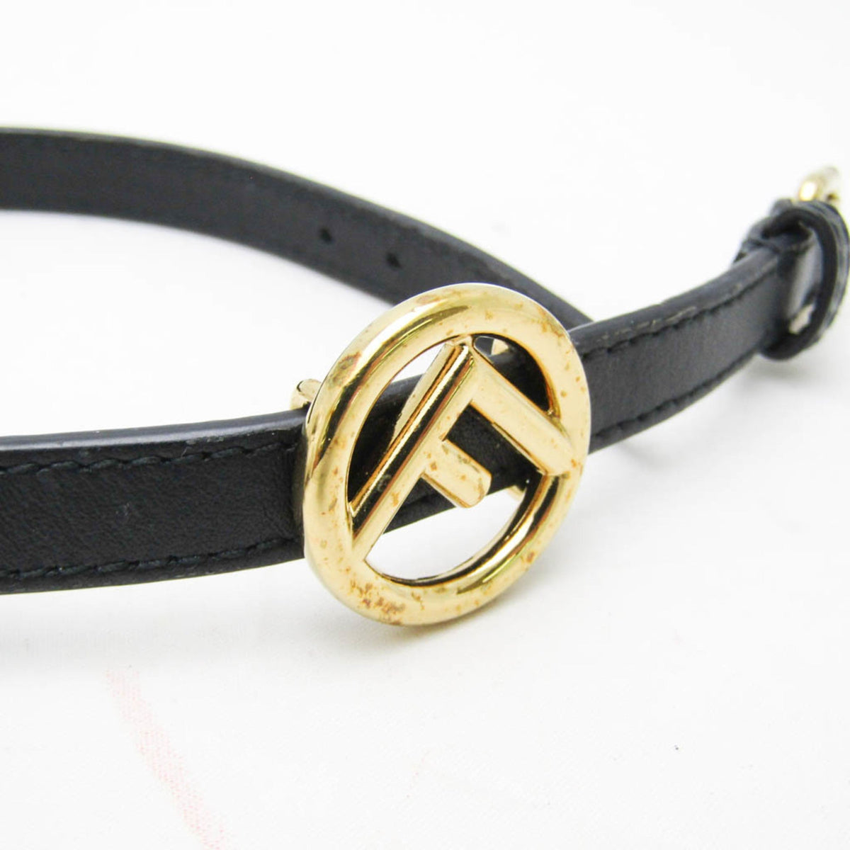 Bracelet Leather and Metal Black and Gold