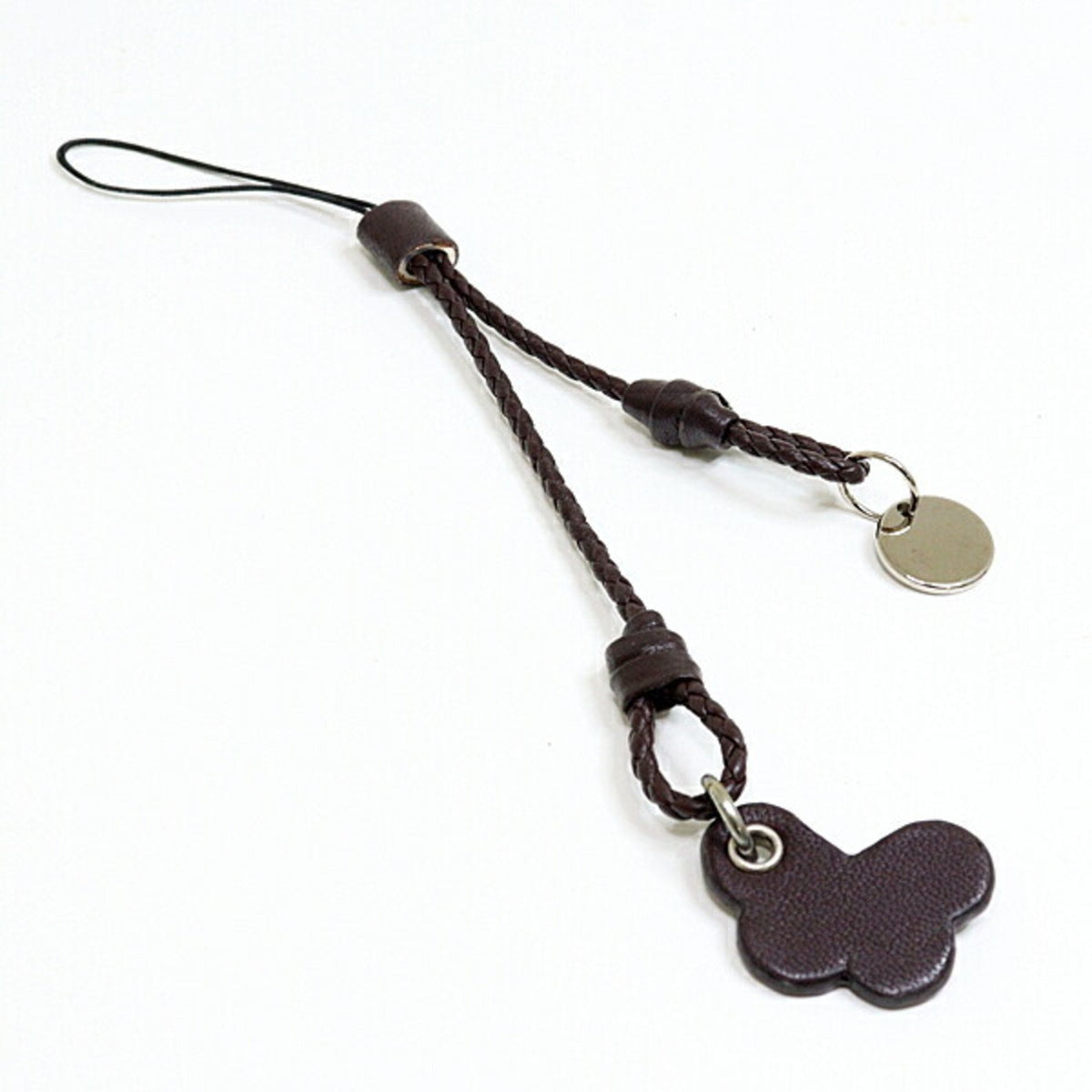 Keyring Charm Leather Dark Brown Ring