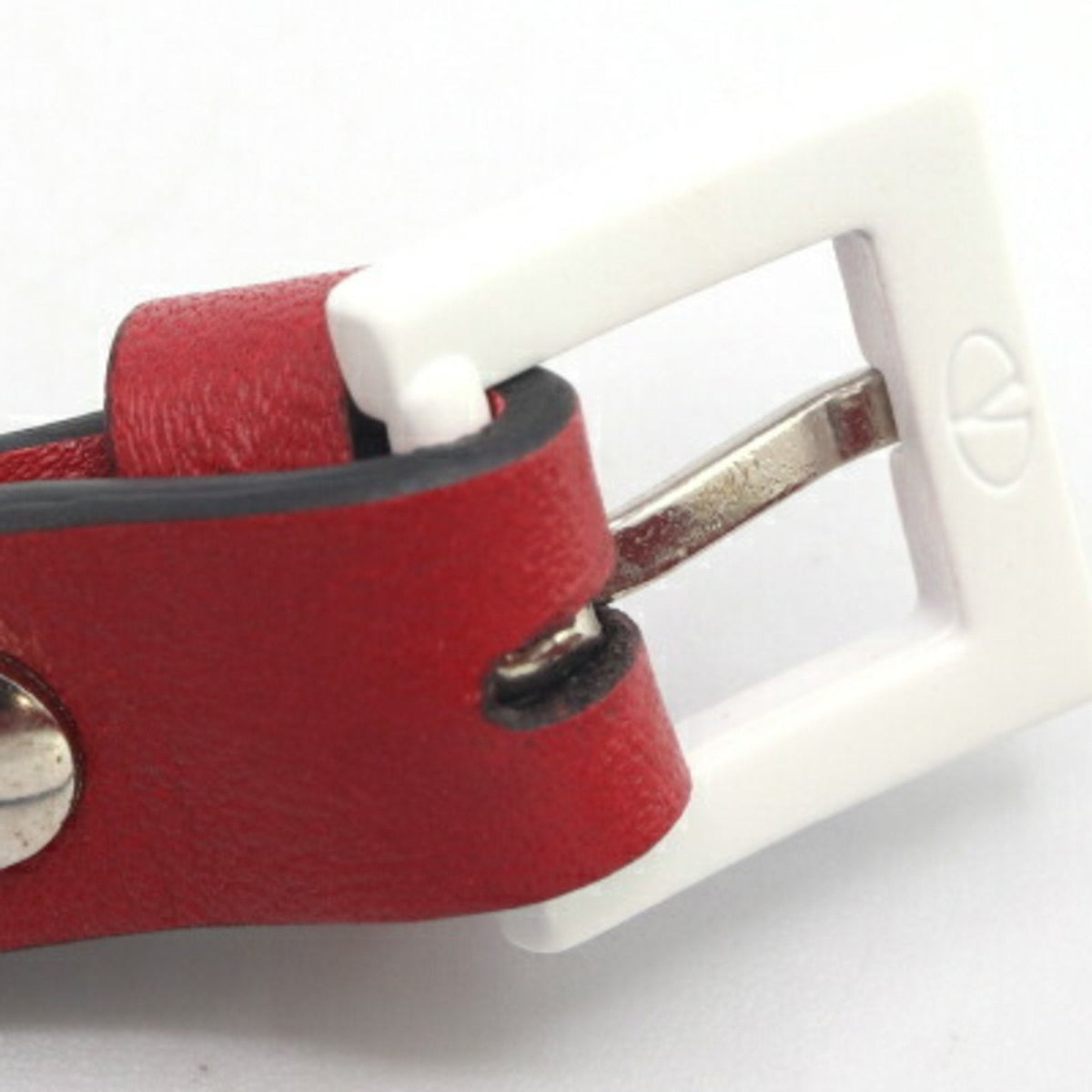 Bracelet Red and White Leather
