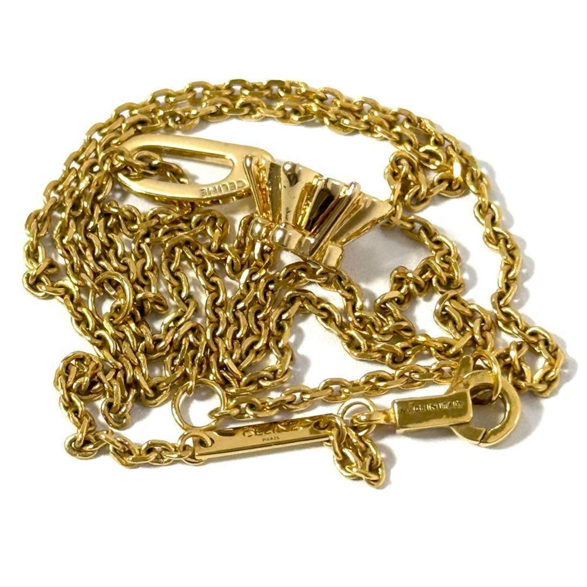 Triomphe Solitaire Pendant Necklace Metal Gold