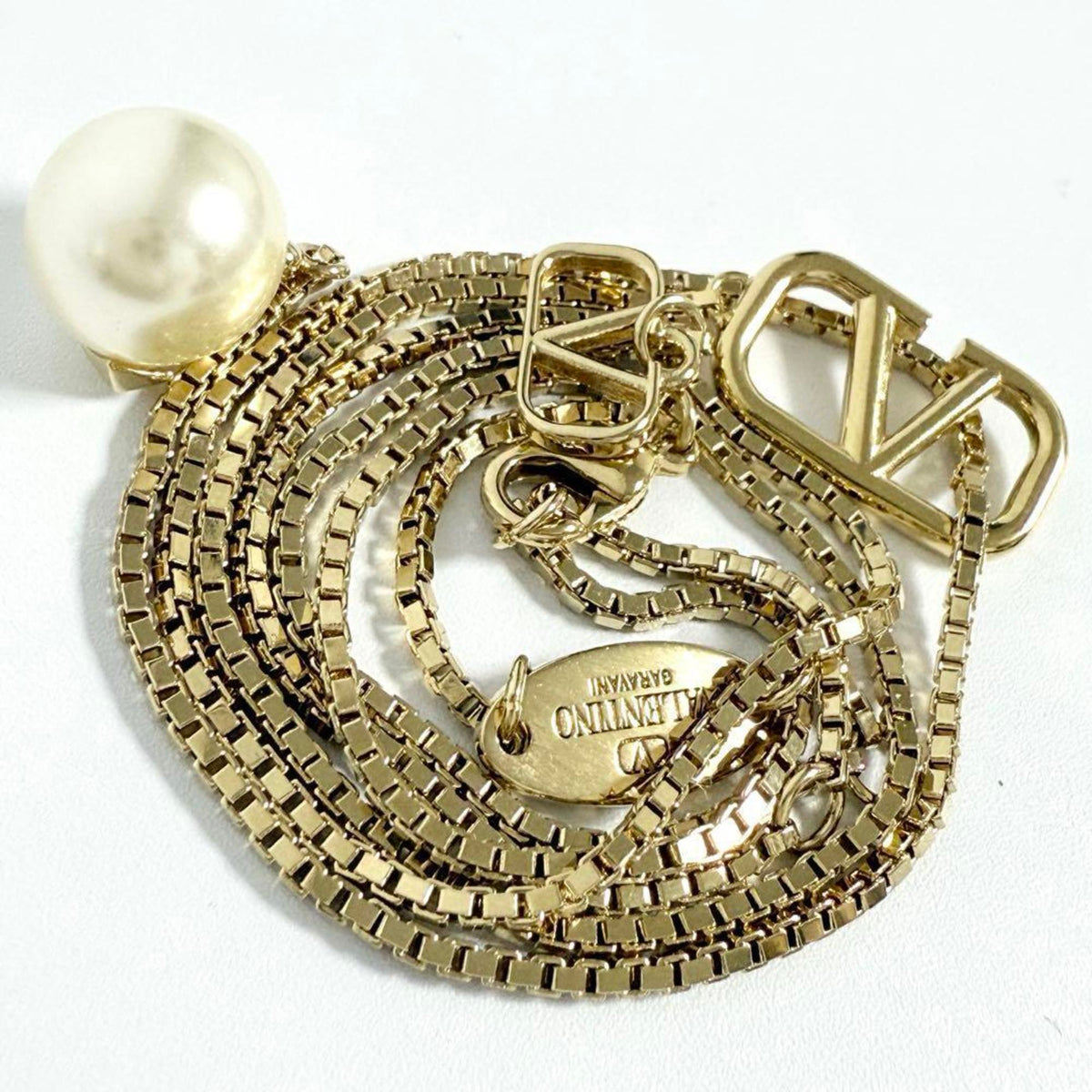Pendant Necklace Artificial Pearl and Metal