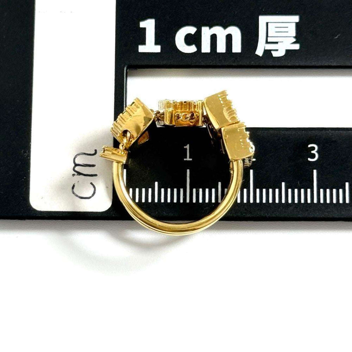Wide Ring Metal and Rhinestone