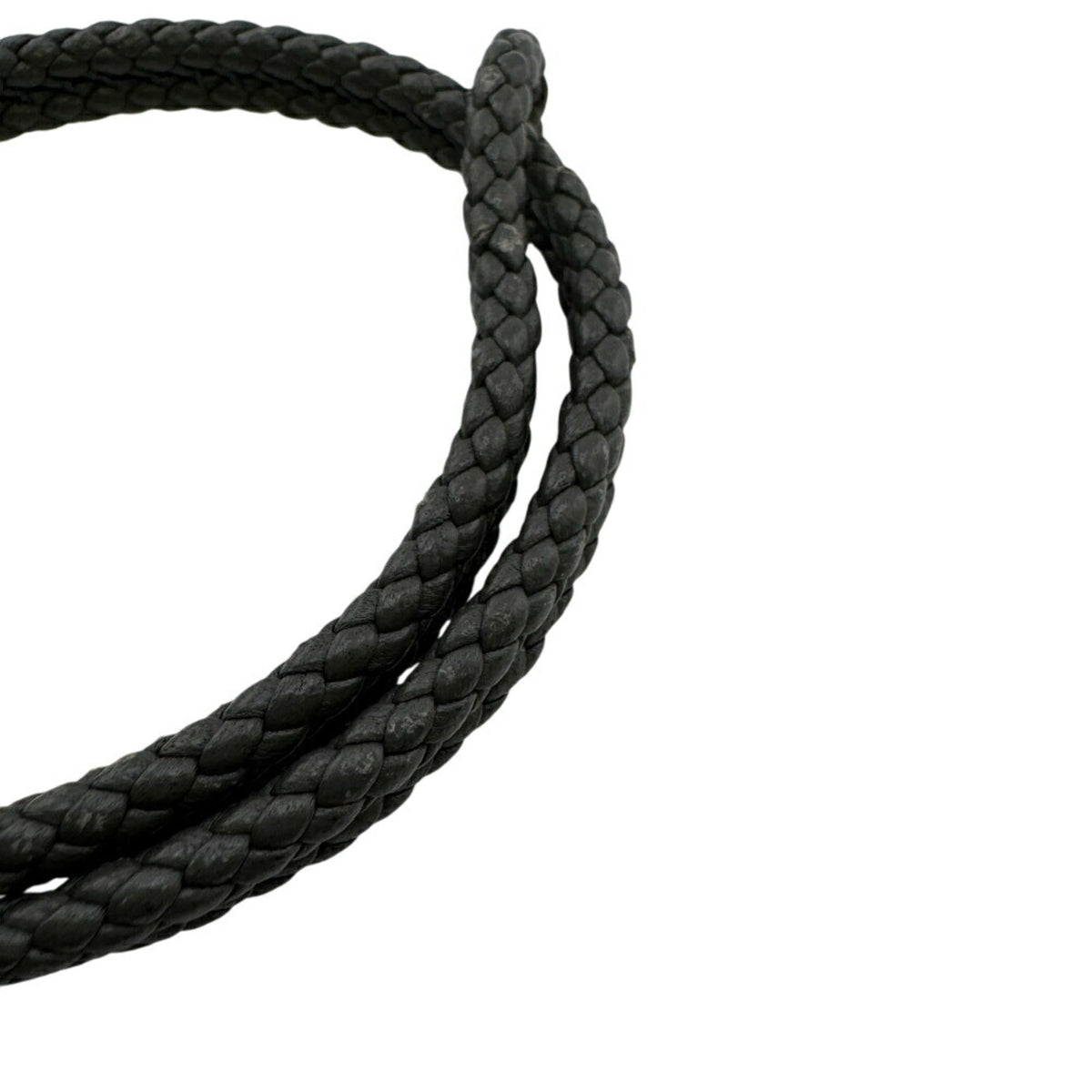 Intrecciato Bangle Leather Gray Bracelet