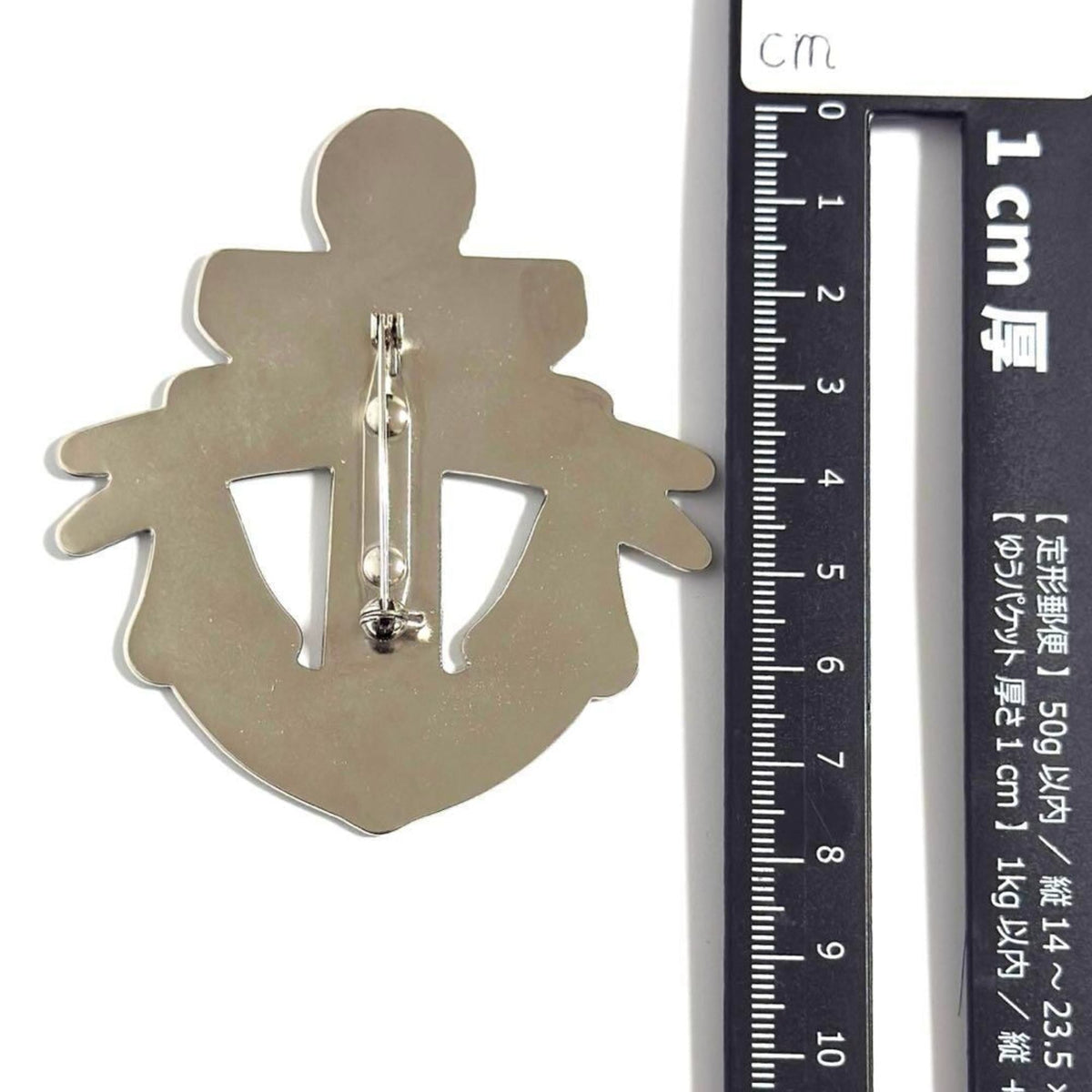 Anchor Badge Brooch Metal Blue and Silver
