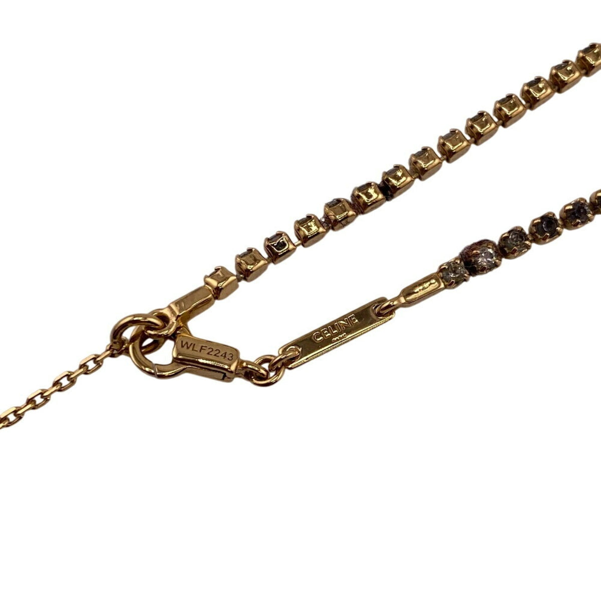 Sparkle Triomphe Pendant Necklace Metal and Rhinestone Gold