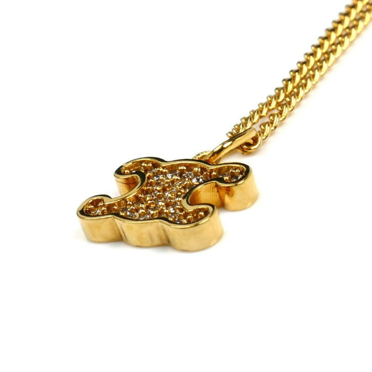 Pendant Necklace Gold with Rhinestone