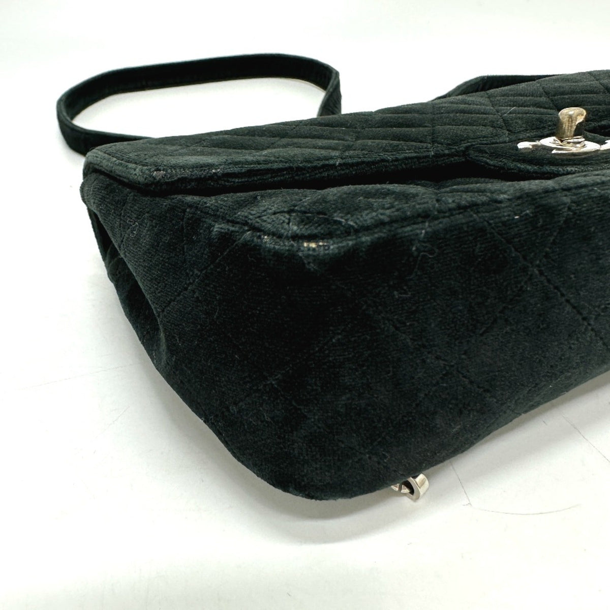 Vintage Classic Flap Backpack Quilted Velvet Medium