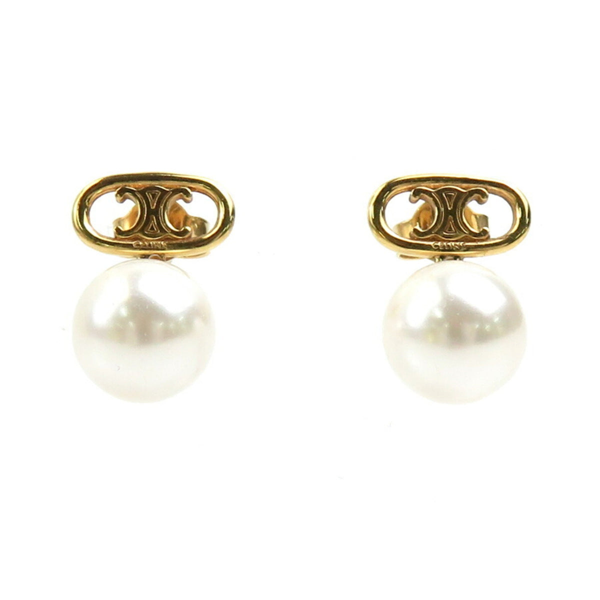 Pearl Earrings Artificial Pearl and Metal