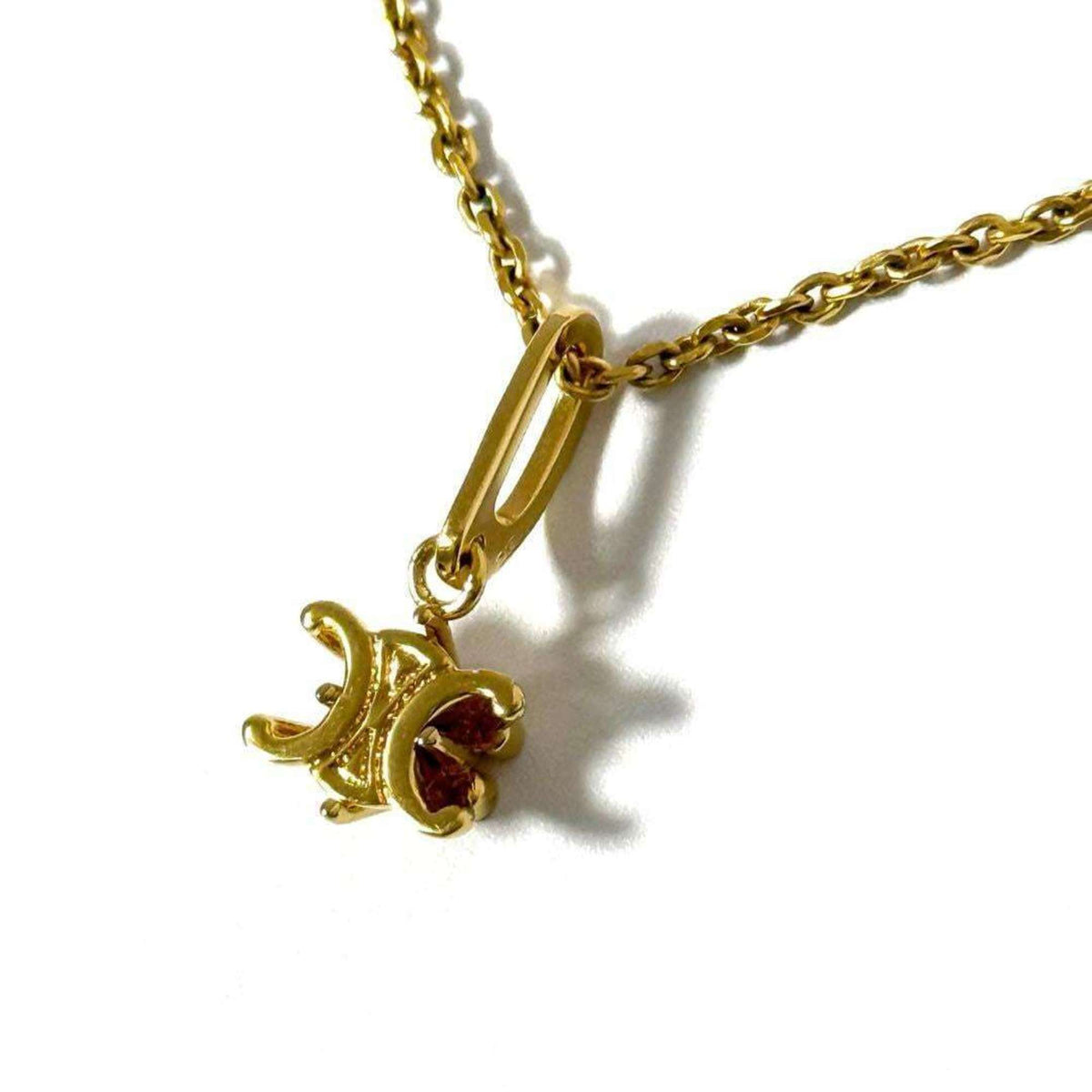Triomphe Solitaire Pendant Necklace Metal Gold