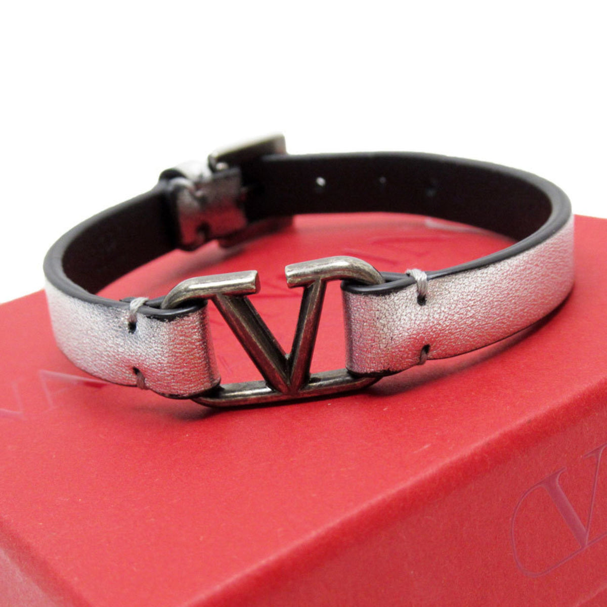 Charm Bracelet Leather Silver
