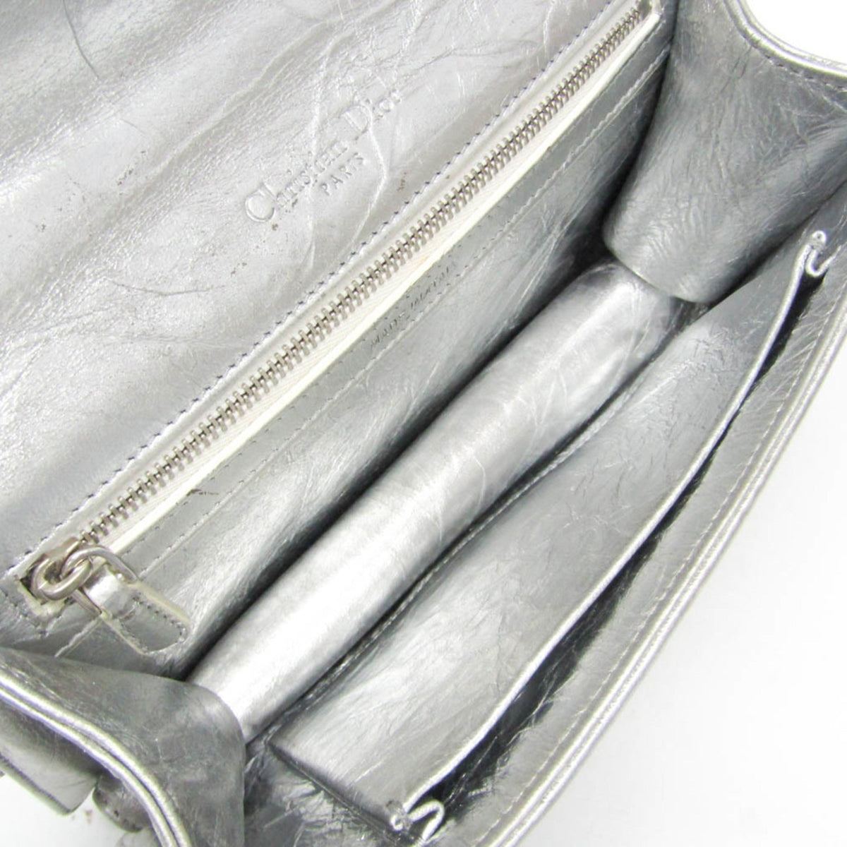 Diorama Clasp Flap Bag Crinkled Lambskin Medium