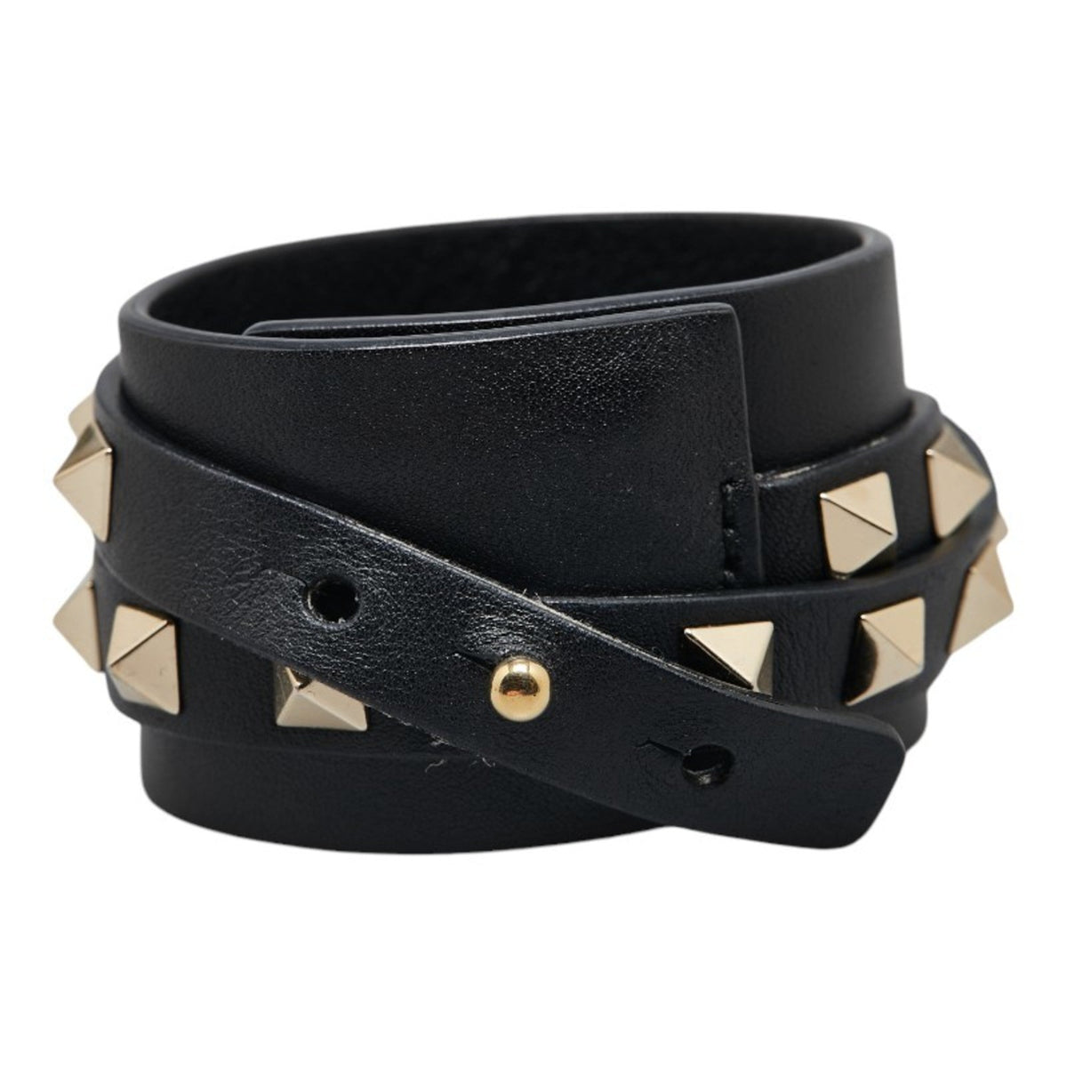 Rockstud Bracelet Leather Black