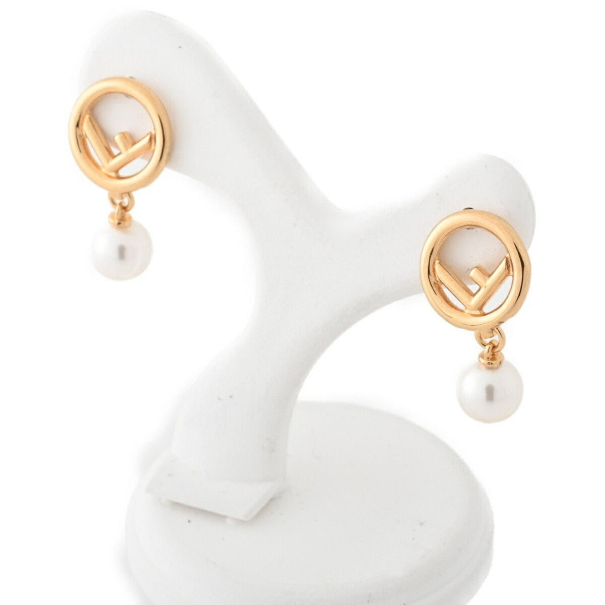 Earrings Pearl Gold-Tone Metal