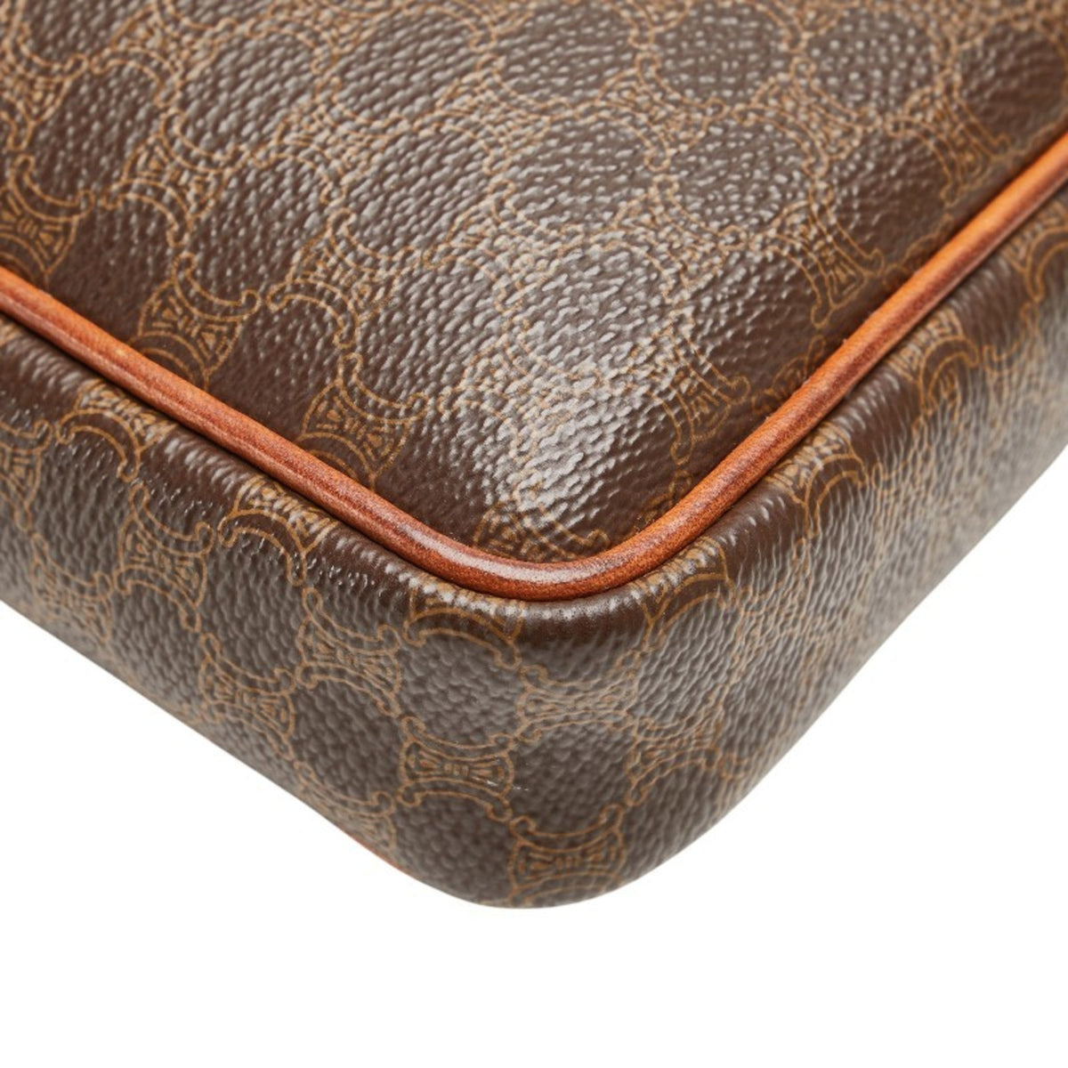 Vintage Saddle Flap Shoulder Bag Macadam Coated Canvas Small
