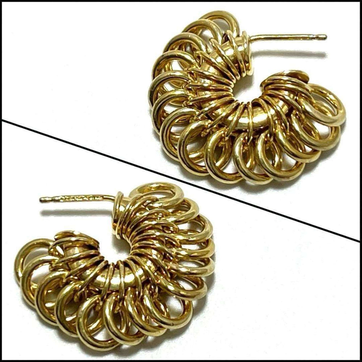 Earrings Hoop Gold and Sterling Silver