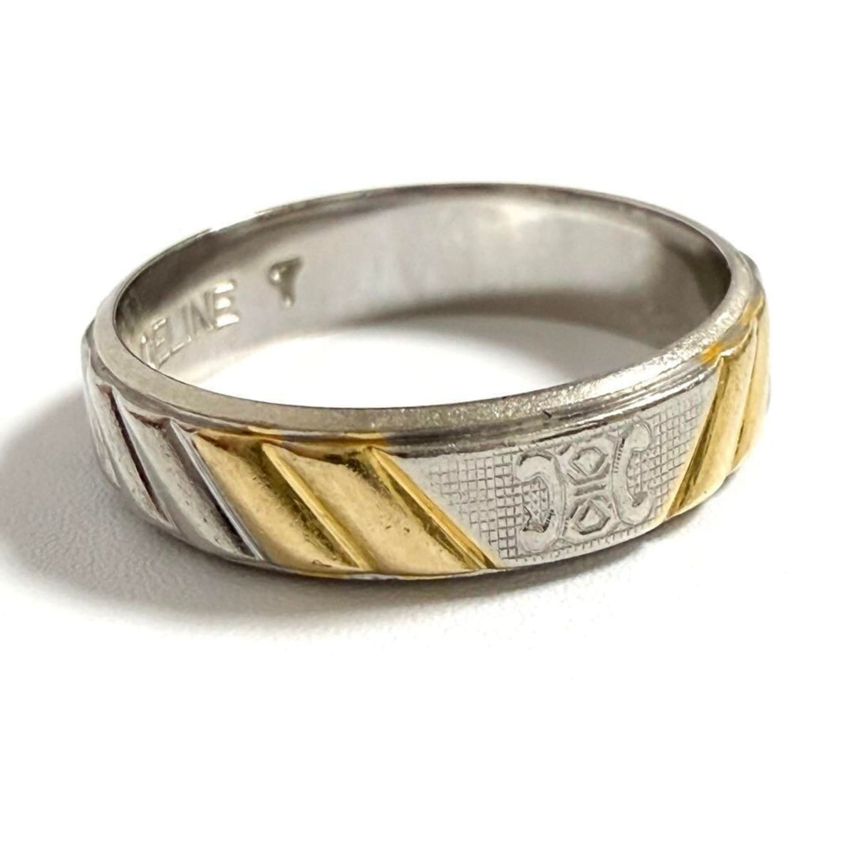 Triomphe Band Ring Platinum and 18K Yellow Gold