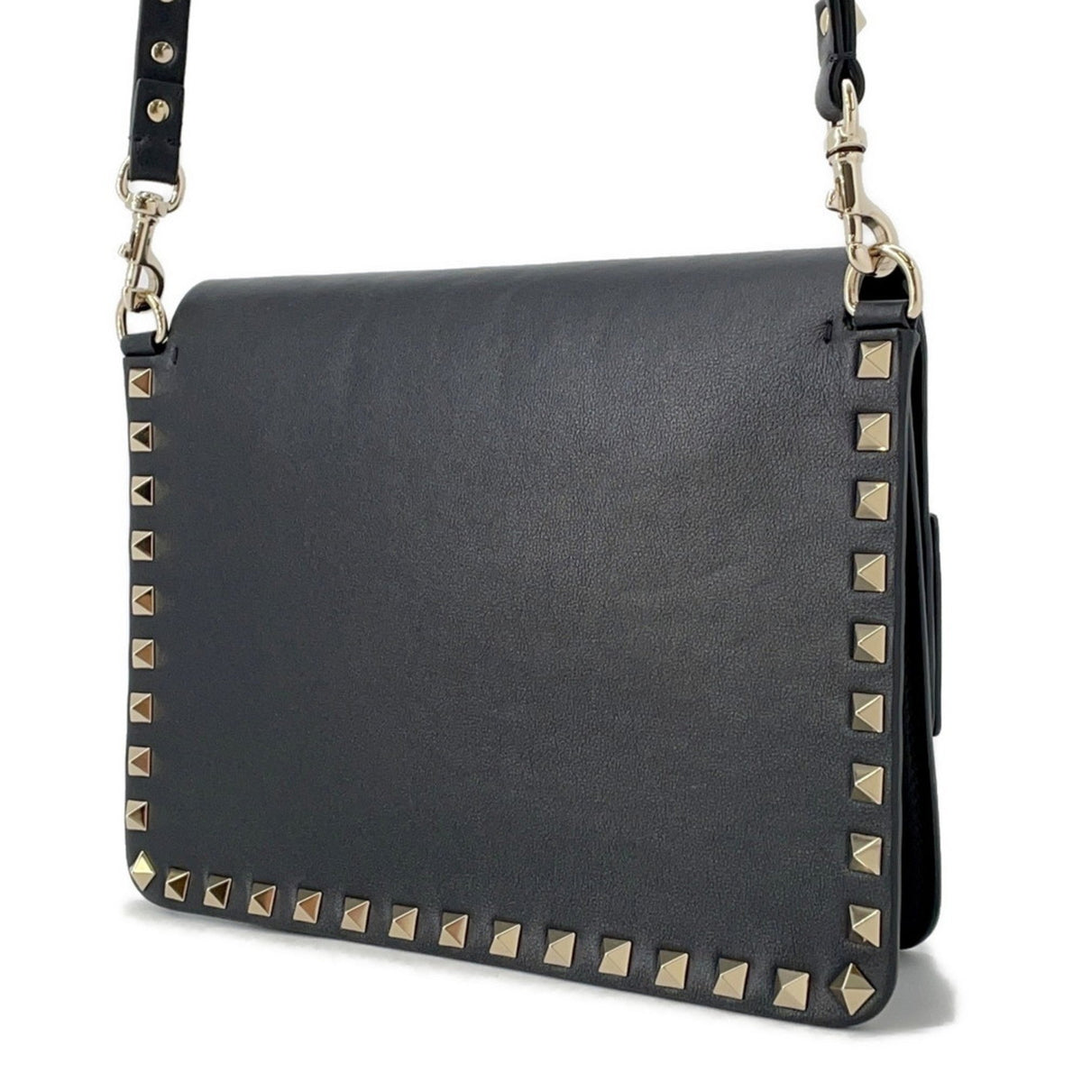 Rockstud Front Handle Flap Bag Leather Small