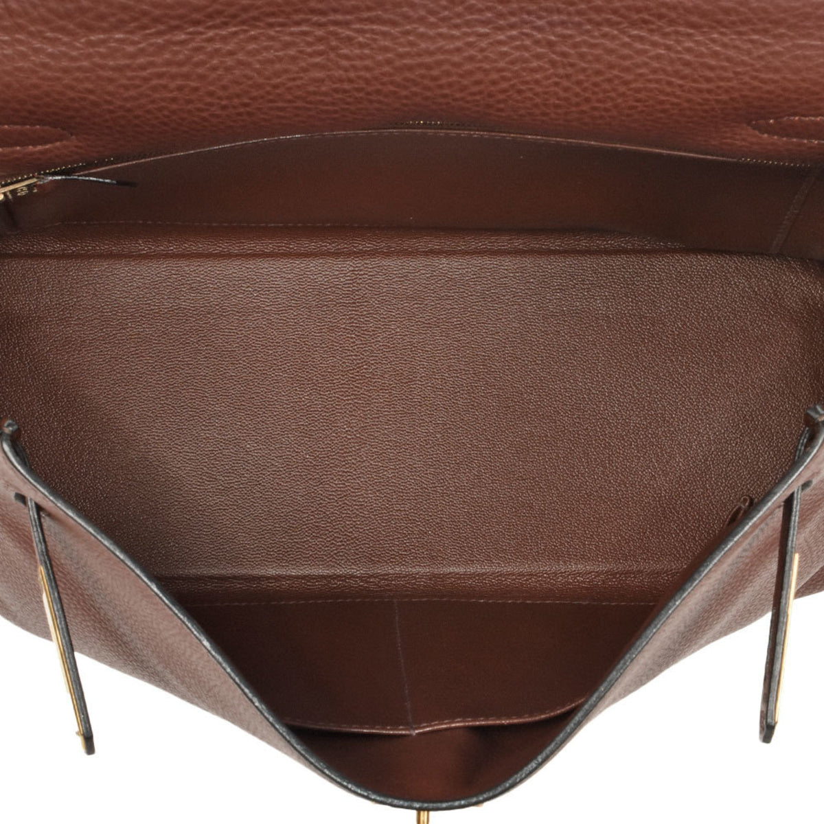 Kelly Handbag Brown Clemence with Gold Hardware 32