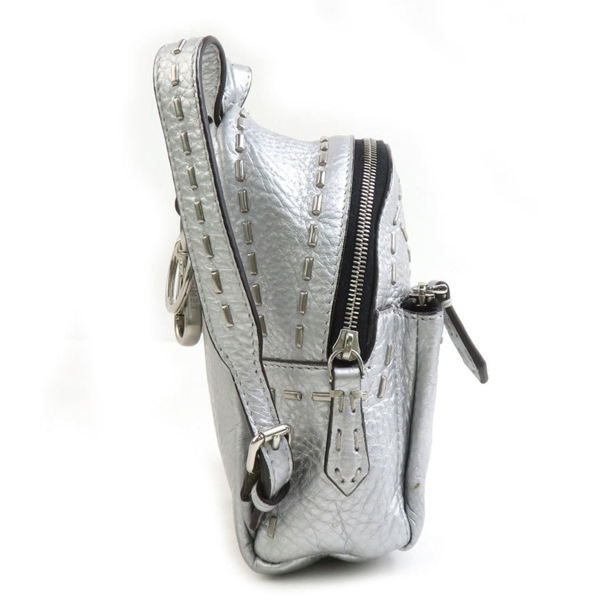 Charm Leather and Metal Silver Handbag Charm