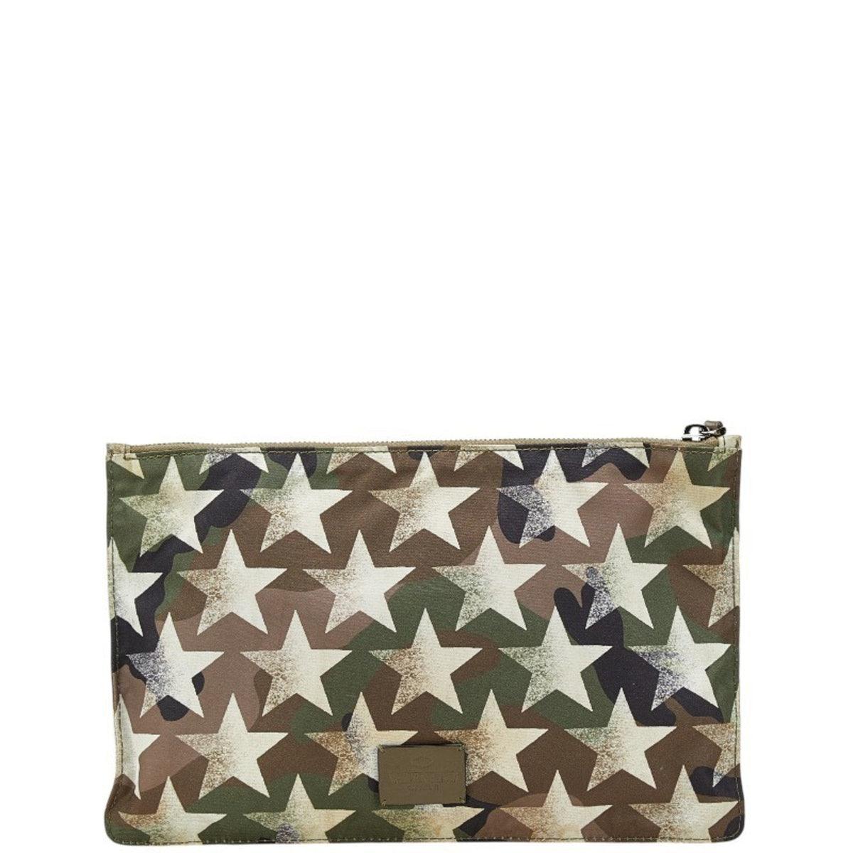 Camustars Zip Pouch Denim with Leather Applique