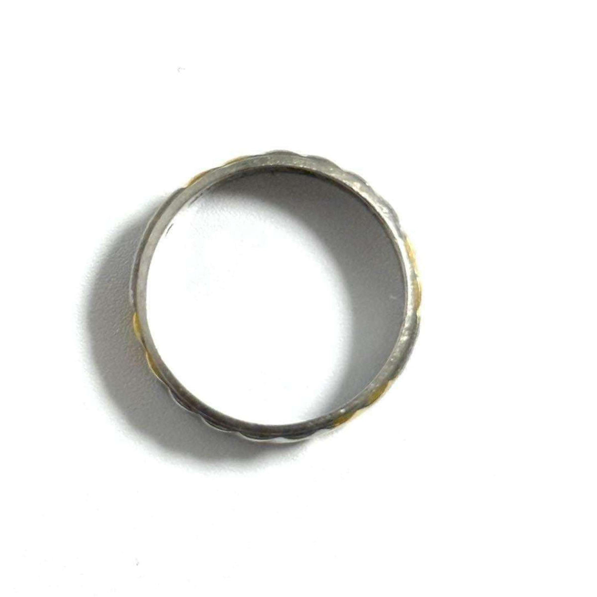 Triomphe Band Ring Platinum and 18K Yellow Gold