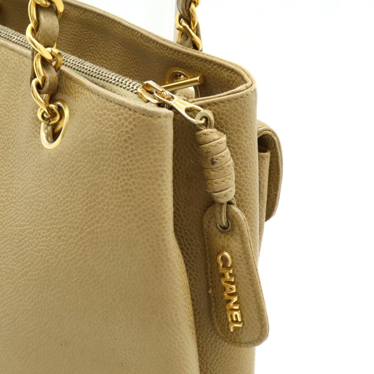 Vintage Front Pocket Tote Caviar Small