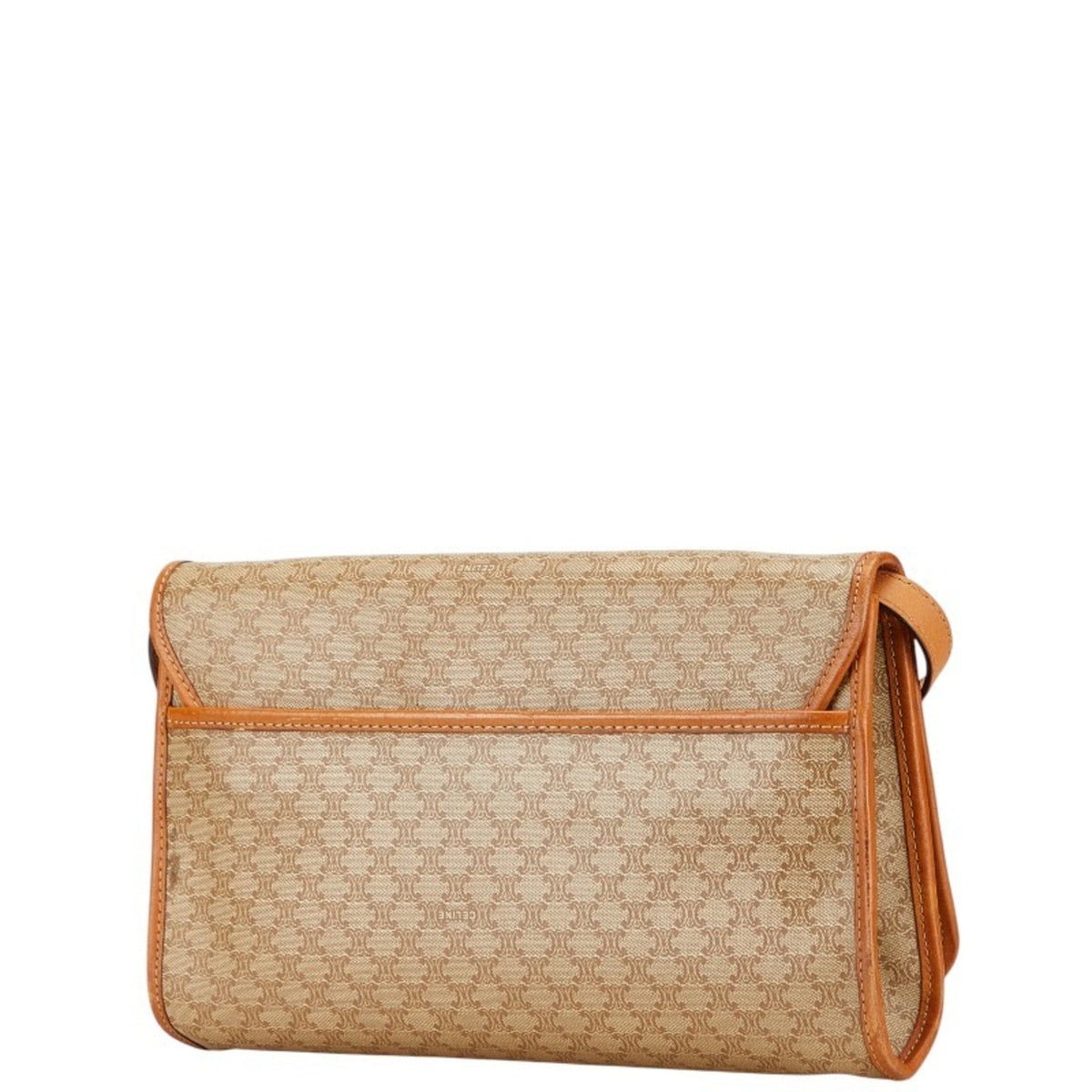 Vintage Saddle Flap Shoulder Bag Macadam Coated Canvas Small