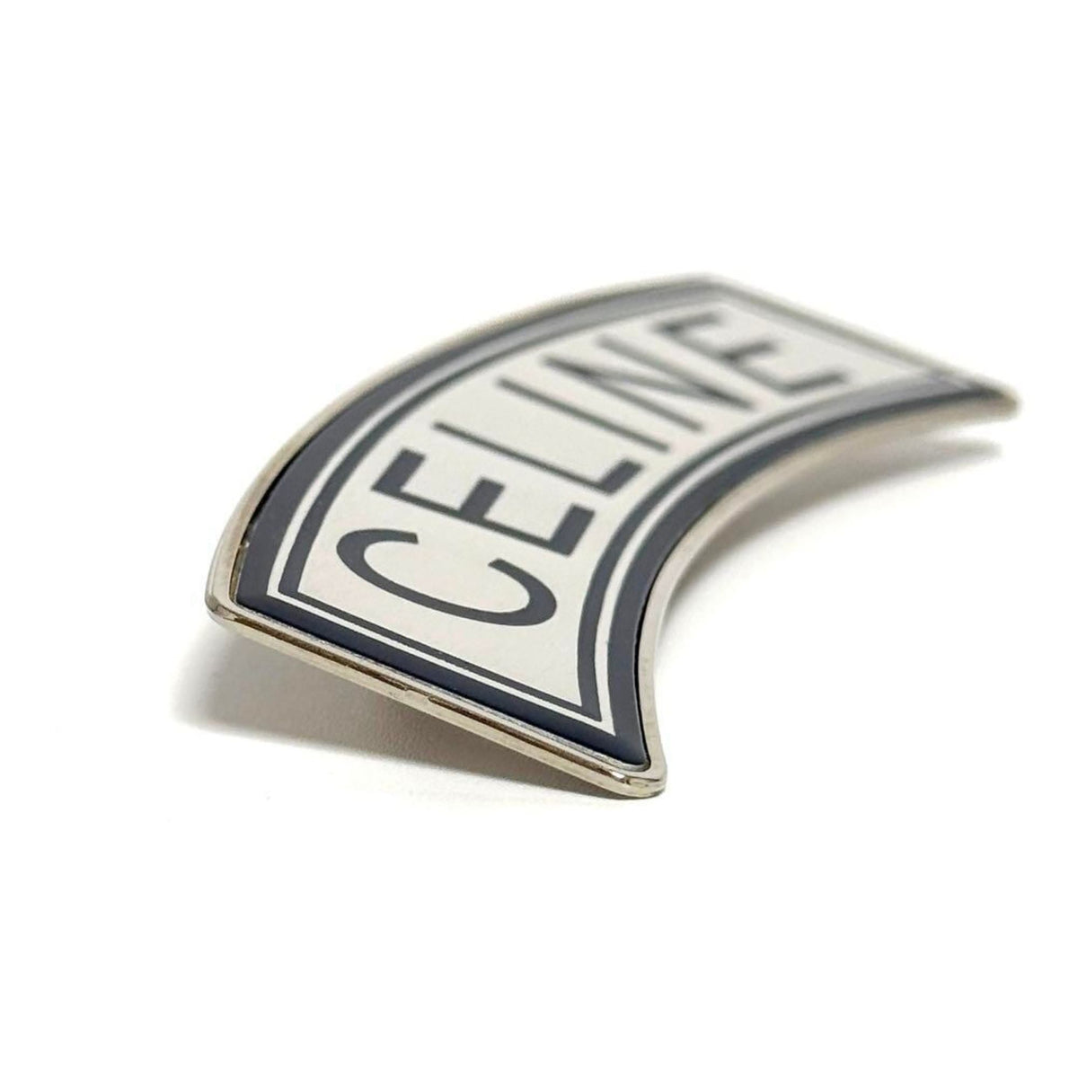 Brooch Metal Blue and Silver