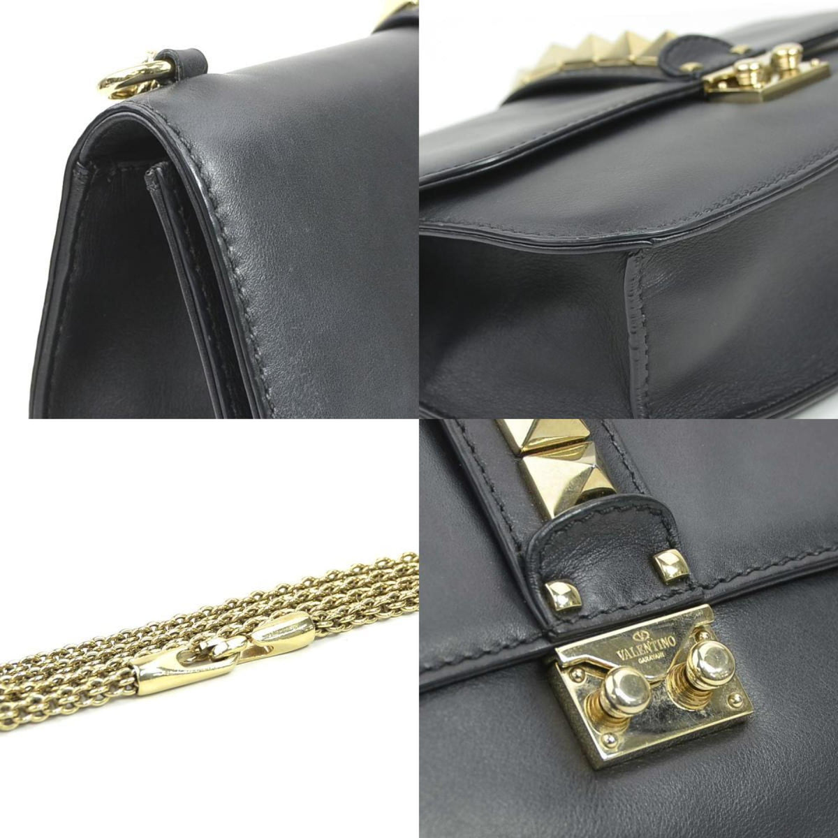 Glam Lock Shoulder Bag Leather Medium