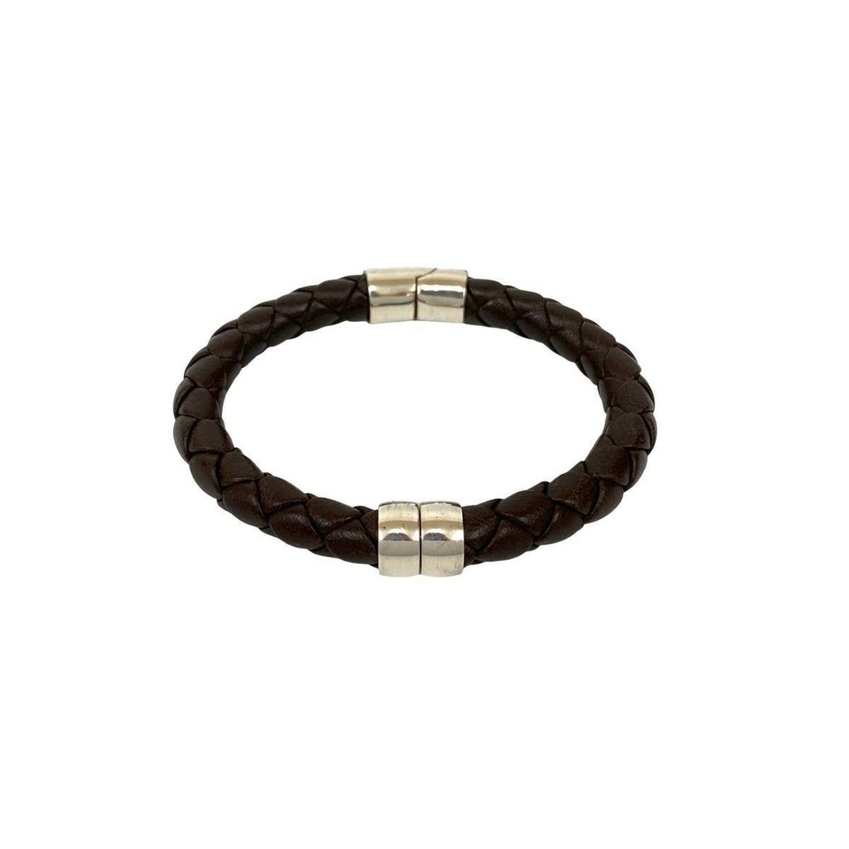 Intrecciato Bracelet Leather and Sterling Silver