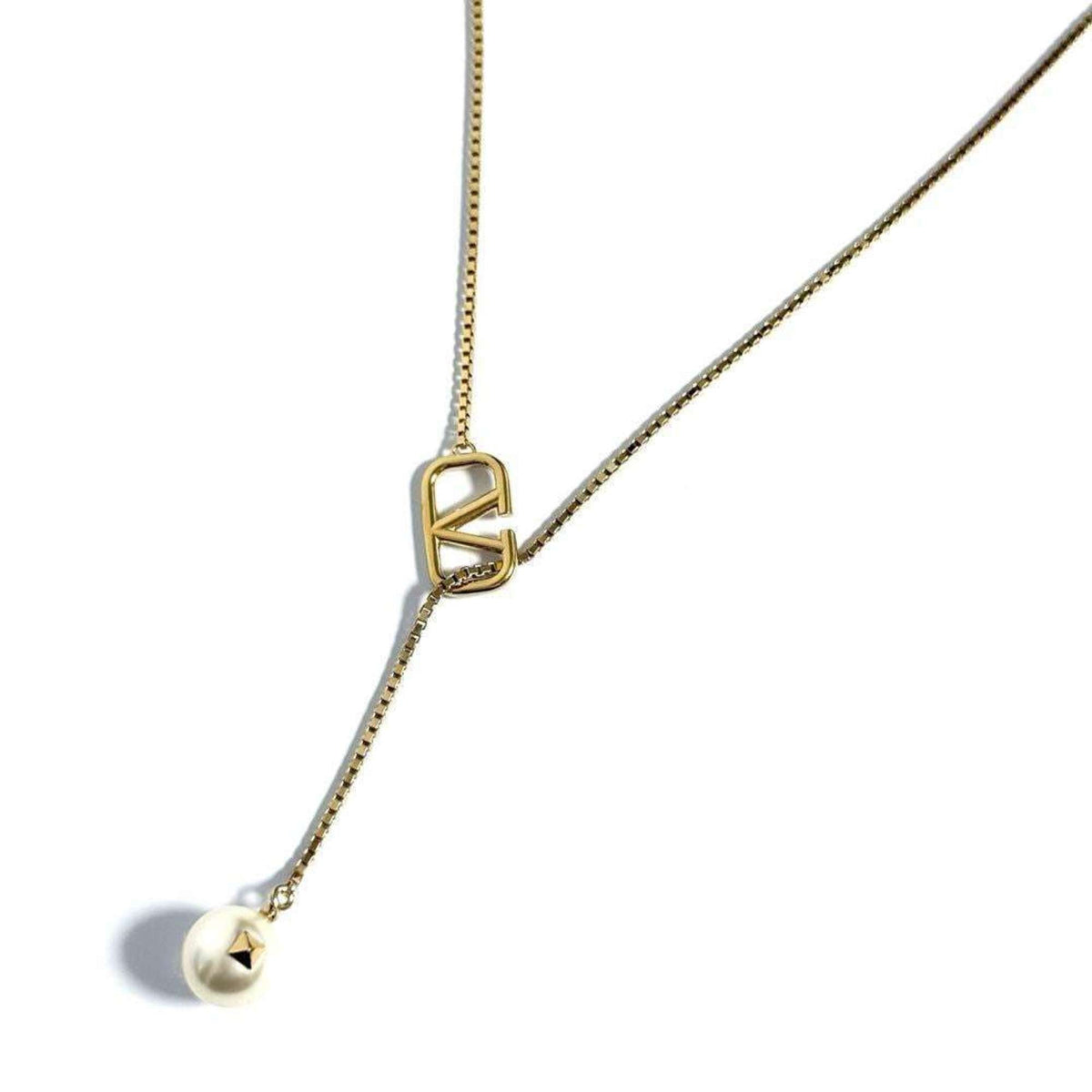 Pendant Necklace Artificial Pearl and Metal