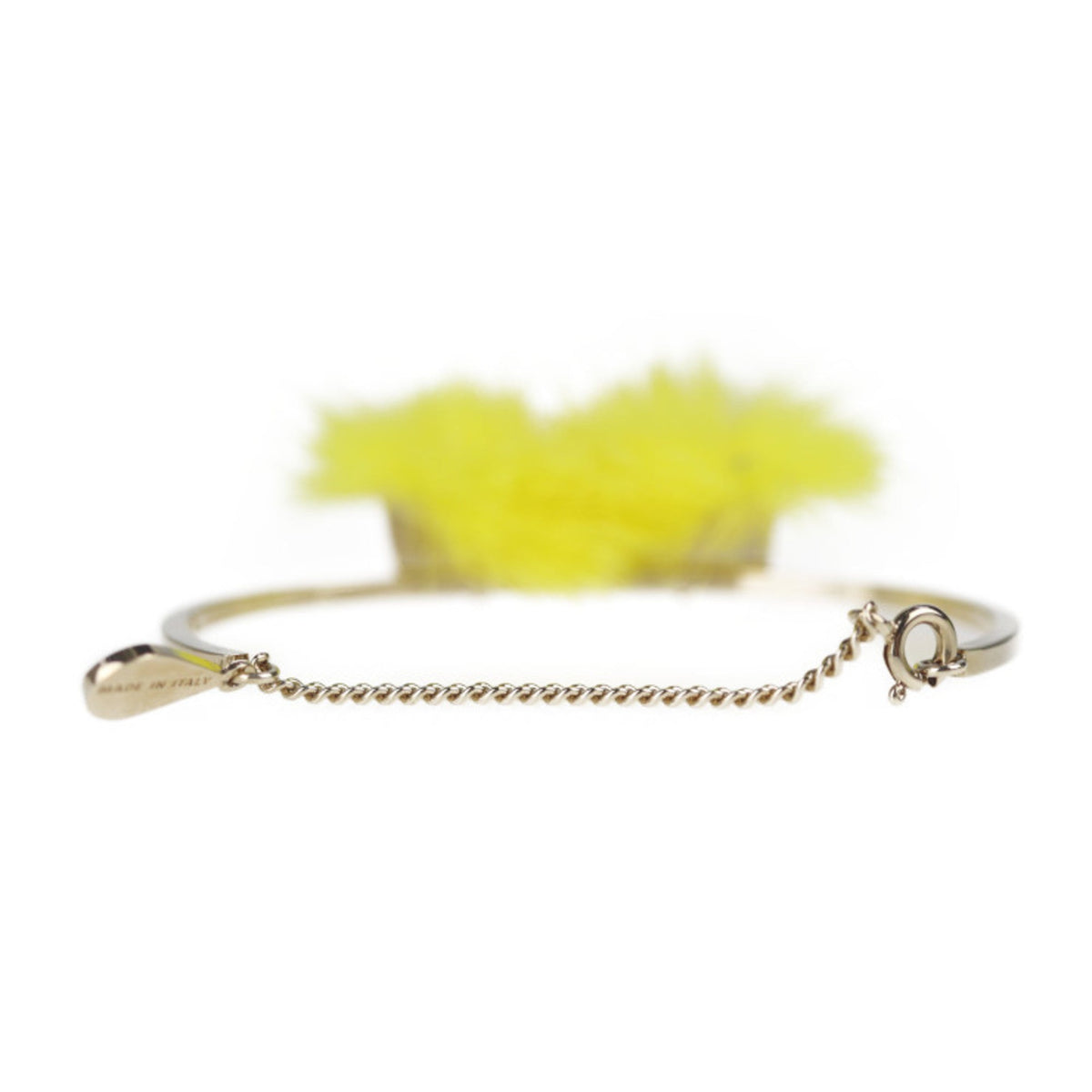 Monster Charm Bracelet Fur and Metal Yellow